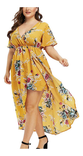 El Vestido Gordita Floral Hasta La Cintura Dobladillo [u] 