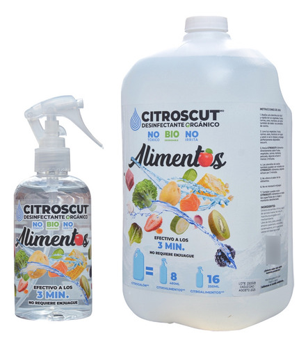 Desinfectante Citroscut Alimentos® 250 Ml + Refill Galón 4l