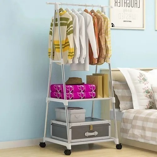 Perchero Para Colgar Ropa Con Ruedas Estante Triangular