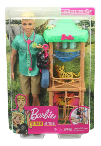 Muñeca Barbie Careers Ken Veterinario Animales Silvestres