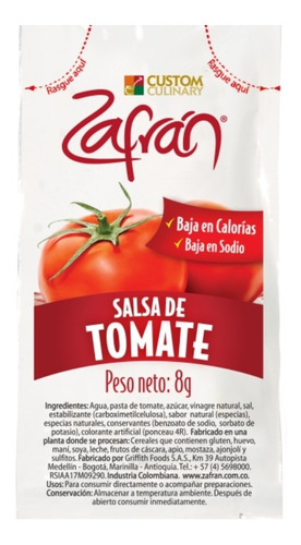 Salsa De Tomate X 100 Sobres Zafran - g a $25