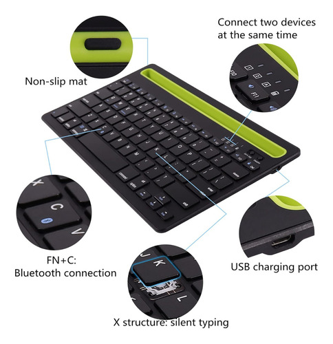 Teclado Inalámbrico Bt Compatibles Con Mac, Android, Ios