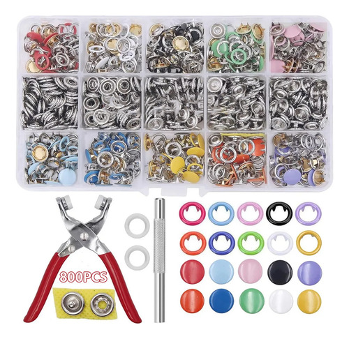 Pinza Kam Botón Presión Broche T5 11 Colores 804 Pcs