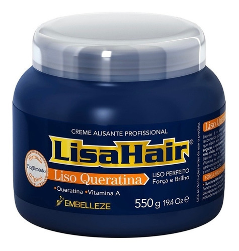 Creme Alisante Lisa Hair Profissional 550g Embelleze