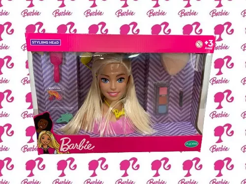 Boneca Barbie Busto Styling Head Sparkle Pentear E