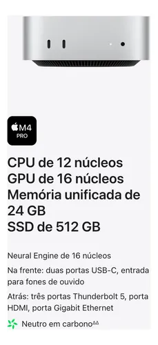 Apple Mac Mini M4 Pro 24gb Ram 512gb Ssd (12cpu 16gpu) - 10 Apple Mac Mini M4 Pro 24gb Ram 512gb Ssd (12cpu 16gpu) - 10