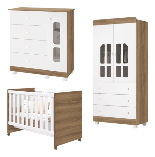 Conjunto Katatau Berço Comoda E Roupeiro 2 Portas - Reller
