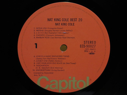 Nat King Cole - Best 20 - Vinilo Lp Ed. Japan + Obi 1975