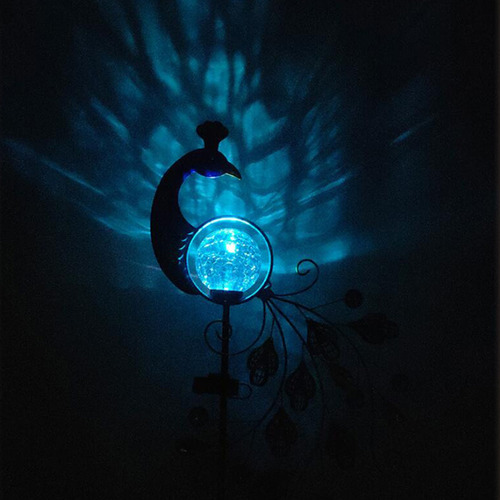 Luz Solar De Estaca Para Jardín De Pavo Real Luces Solares