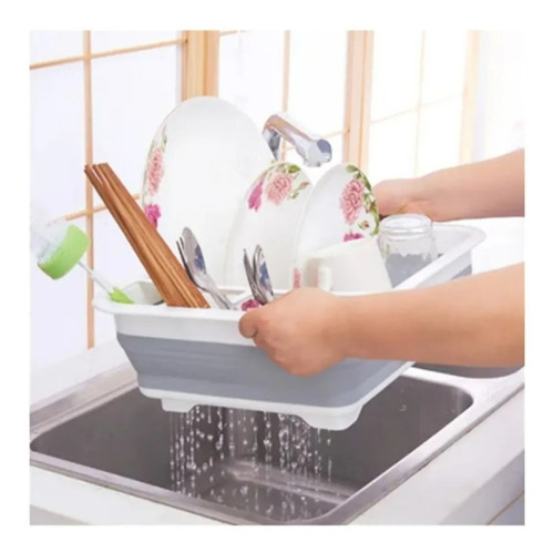 Imagen 9 de 10 de Secador Platos Multiusos Porta Cubiertos Plegable Cocina