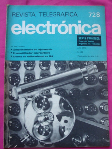 Revista Telegrafica Electronica N° 728 Año 1973