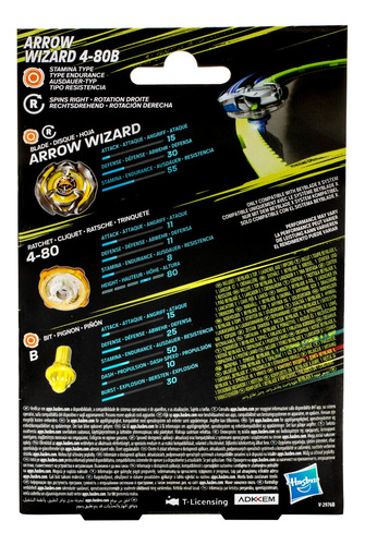 Beyblade X Arrow Wizard 4-80b Kit Inicial Com Pião E Lançado Arrow Wizard