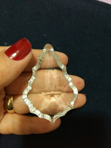 Imagem 4 de 6 de 2 Cristais Asfour Placa Bacalhau 6,3 Cm Para Lustres