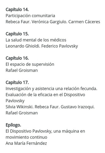 Dispositivo Pavlovsky. Manual De Trabajo. Consumos.