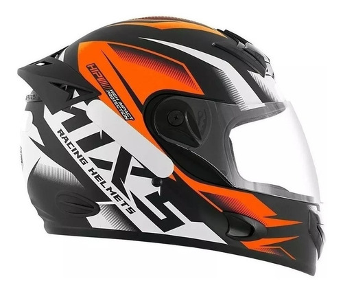Imagem 2 de 4 de Capacete para moto integral Mixs Fokker laranja storm fosco tamanho 56
