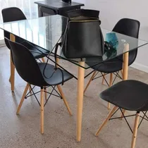 Comprar Mesa Rectangular Vidrio Comedor Eame 1.50*0.80cm Moderna