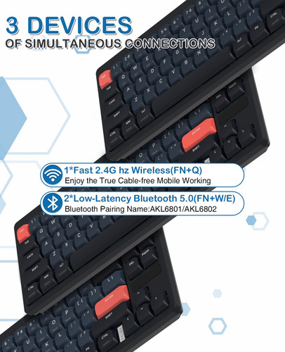 Magic-refiner Rkl680 Teclado Mecánico Inalámbrico Ultra DeLG