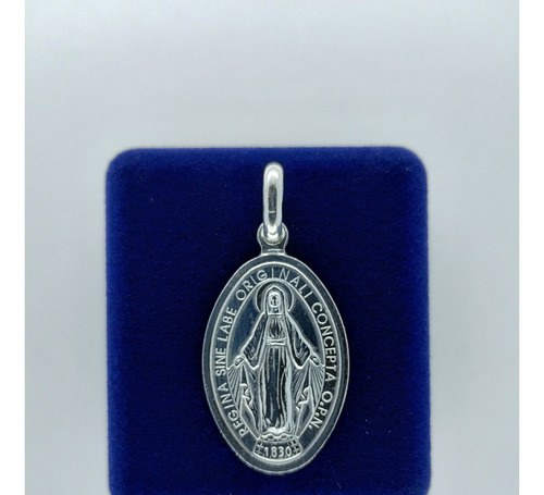 Medalla Virgen Milagrosa Grande En Plata Ley 925 Elegante