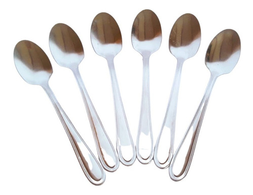 Imagen 3 de 5 de Pack 6 Cucharas Sopa+6 Cucharas Té Cocina Acero Inoxidable