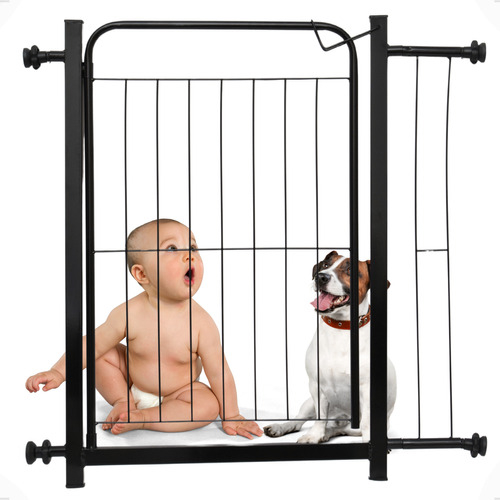 Portãozinho Grade De Proteção Preto Cães Pet Crianças Bebês