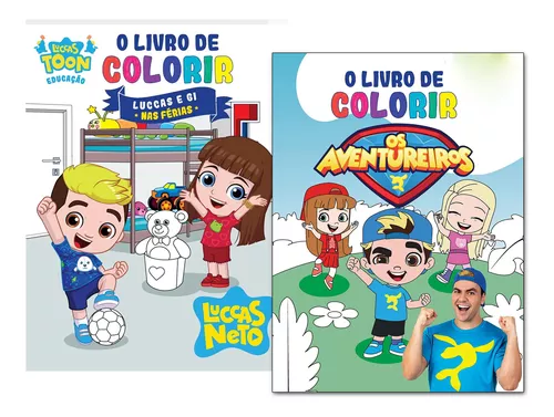 O livro de colorir Luccas e Gi nas férias