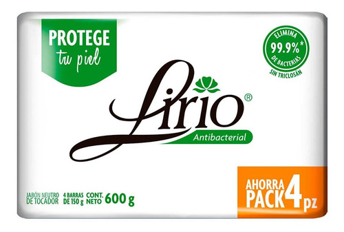 Jabón en Barra Lirio Antibacterial 4 Barras de 150g