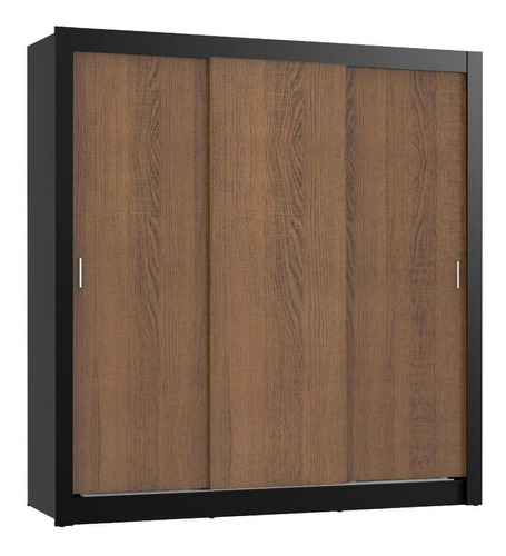 Ropero Closet Madesa Monaco 3 Puertas Negro/Marron