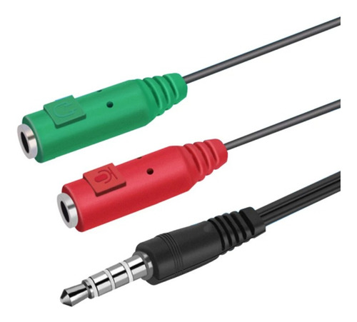Cable Plug 3.5mm Audio Y Micrófono 1 Macho 2 Hembra