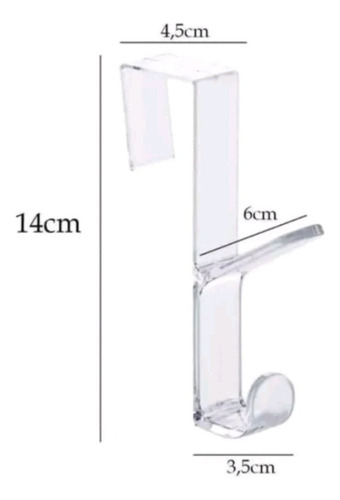 Gancho Duplo Para Porta Sem Furo Pratic Fix - Cristal Bolsas
