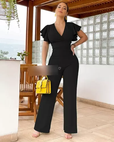 A veces a veces encuesta Retorcido Pantalon Palazzo De Fiesta Negro | MercadoLibre 📦