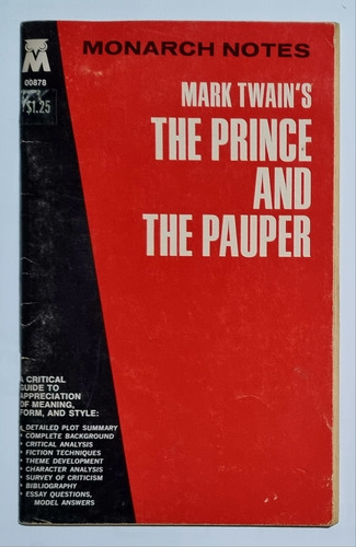 The Prince And The Pauper Mark Twain's Monarch Notes 1966 