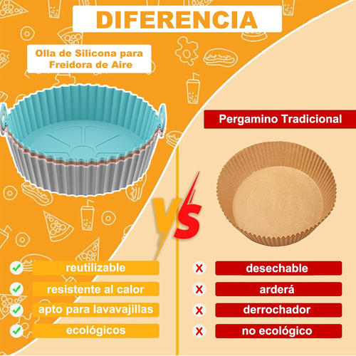 Accesorios De Silicona Para Freidora Reutilizables 4 Piezas