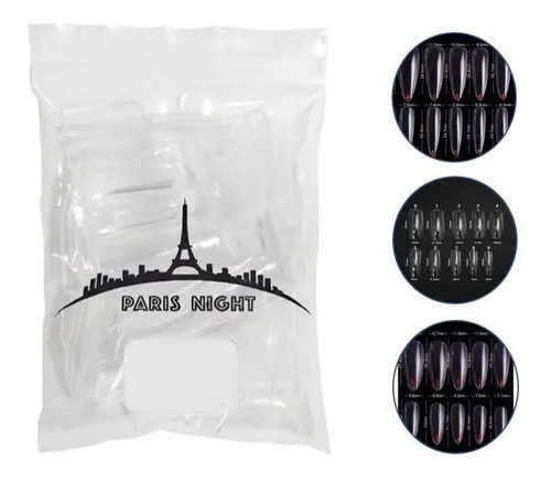 Tips Para Soft Gel Y Press On Nails Paris Night X50 Premium