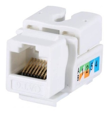 Imagen 2 de 4 de Placa Muro Doble + 2 Modulos Rj45 Cat6 / Eleco