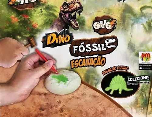 Imagem 5 de 5 de Ovo Fóssil Escavação Dino Surpresa Brilha Escuro Brinquedo