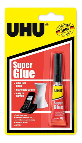 Pegamento Uhu Súper Glue Todas Las Superficies X3 Gs.