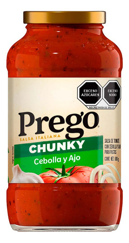 Salsa de Tomate Prego Cebolla y Ajo para Pastas 680g