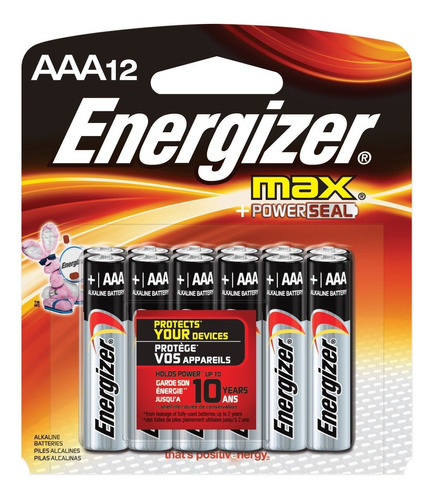 Pilas Energizer Max Aaa (12 Unidades) - Alcalinas Triple A