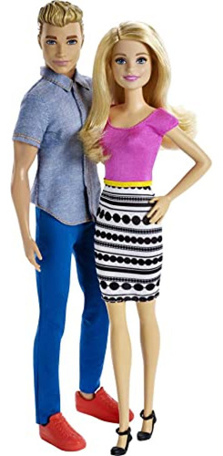 Barbie Muñecas  Y Ken, Paquete De 2 Con Cabello Rubio Y Ropa