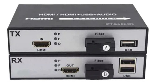 / Extensor Hdmi Via Fibra Óptica Com Kvm Usb P/ 20km 1080p
