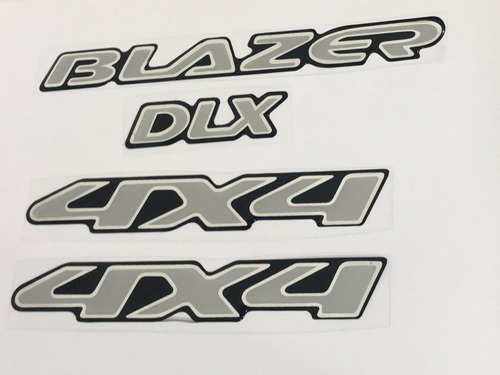 Kit Emblema Adesivos Blazer Dlx 2-4x4 Cinza 01 A 02