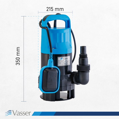 Bomba Desagote Achique Vasser Motorarg Agua Sucia 1 Hp 10m Cable