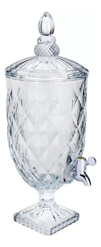 Suqueira Dispenser De Cristal Diamond Sucos Coquetéis 5 Lt Cor Transparente