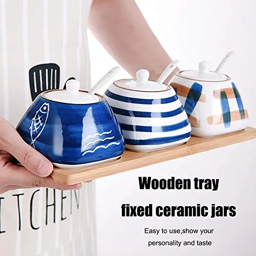 Recipiente De Porcelana Para Condimentos Y Especias Con Jueg