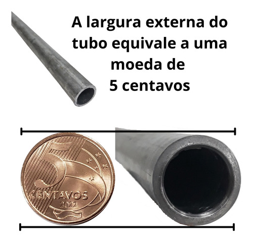 Tubo Galvanizado 1/2 Polegada Com 80cm Suporte Bancada Pia