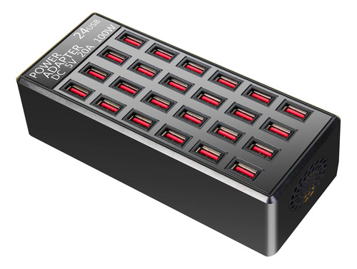 Estacion De Carga Rapida Usb De 100w 24 (20a) Puerto, Carg