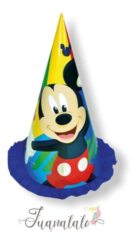 Gorro Homenajeado Mickey Mousex 1 U Cumpleaños Cotillón 