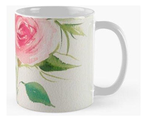 Taza Ramo De Rosas Rosadas Calidad Premium