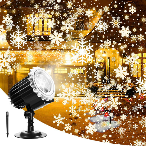Luces De Proyector De Copo De Nieve De Navidad, Luces Led Di