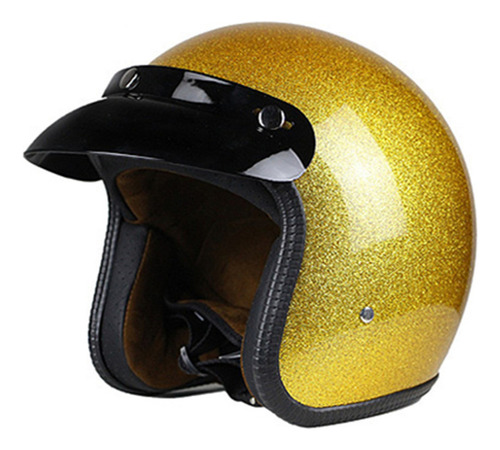 Gold Shine-casco De Cara Abierta For Motocross